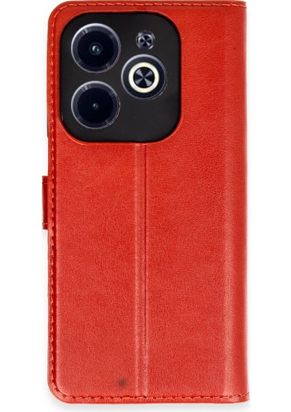 Infinix Hot 40 Kılıf Trend S Plus Kapaklı Kılıf - Kırmızı Drstr