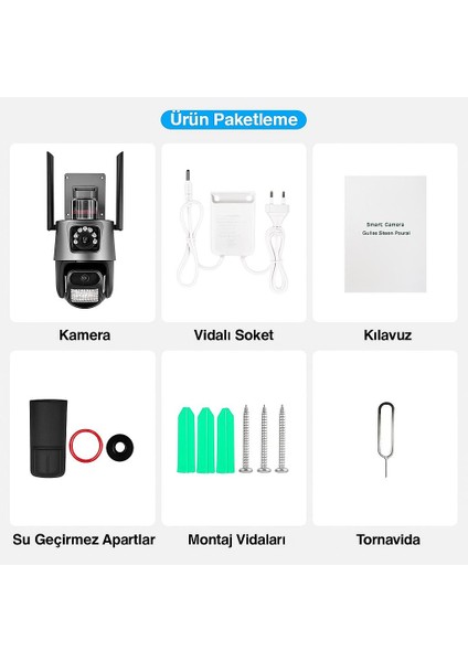 Cmr-7 Wi-Fi Destekli 8x Zoom Dış Mekan Güvenlik Kamerası 2 Lensli Hareket Takipli, Gece Görüşlü indirimleri