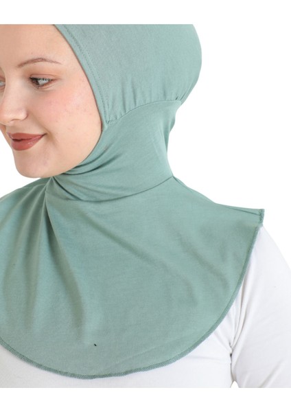 Kadın Boyunluklu Hijab Tesettür Pratik Spor Bone - Açık Yeşil
