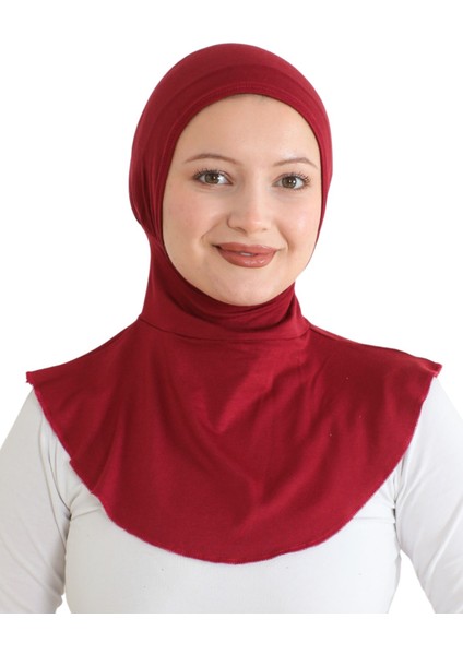Kadın Boyunluklu Hijab Tesettür Pratik Spor Bone - Bordo