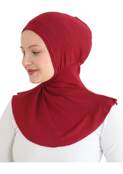 Kadın Boyunluklu Hijab Tesettür Pratik Spor Bone - Bordo fırsatları