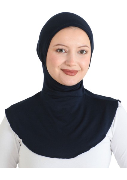 Kadın Boyunluklu Hijab Tesettür Pratik Spor Bone - Lacivert