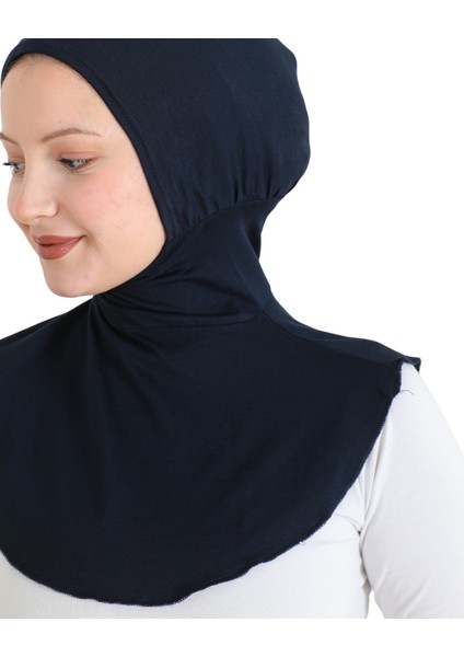 Kadın Boyunluklu Hijab Tesettür Pratik Spor Bone - Lacivert fırsatları