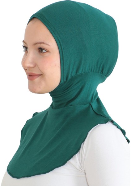 Kadın Boyunluklu Hijab Tesettür Pratik Spor Bone - Zümrüt Yeşili modelleri