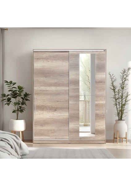 Sürgü Kapılı Aynalı Gardırop - Tori