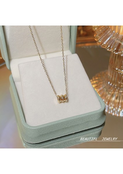 Bayan Titanyum Çelik Kolye Kolye Zinciri Mücevherat (Yurt Dışından)