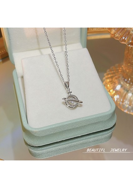 Bayan Titanyum Çelik Kolye Kolye Zinciri Mücevherat (Yurt Dışından)