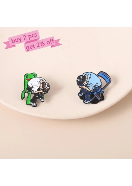 Fuhaidan Stil 5 Çizgi Film Karakterleri Emaye Pimler Özel Anime Kurbağa Sandalyeler Broşlar Yaka Roz (Yurt Dışından) modelleri