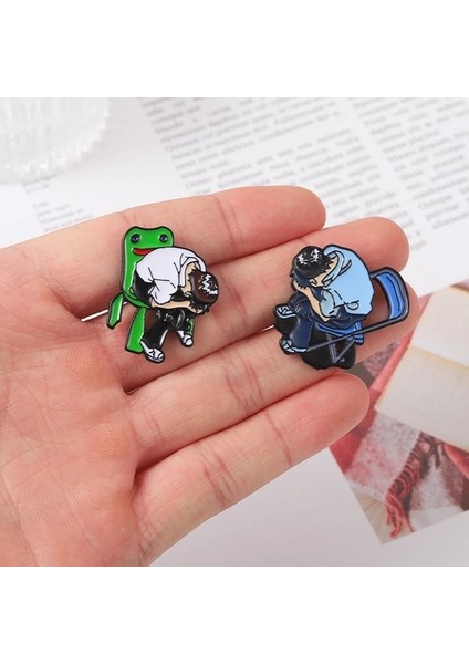 Fuhaidan Stil 5 Çizgi Film Karakterleri Emaye Pimler Özel Anime Kurbağa Sandalyeler Broşlar Yaka Roz (Yurt Dışından) indirimleri