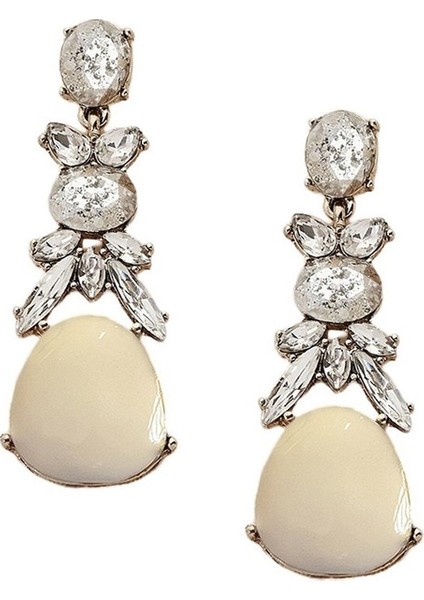 Aqqogib Kadın Kristal Küme Dangle Kadın Sevgililer Günü Giftcrystal Düğün Gözyaşı Dangle Altın Küpe (Yurt Dışından) fırsatları