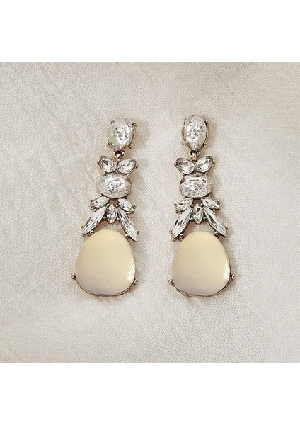 Aqqogib Kadın Kristal Küme Dangle Kadın Sevgililer Günü Giftcrystal Düğün Gözyaşı Dangle Altın Küpe (Yurt Dışından) indirimleri