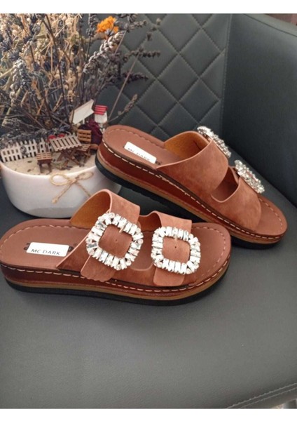 37145 Dolgu Topuklu Orotpedik Dikişli Taban Taşlı Terlik fiyatları