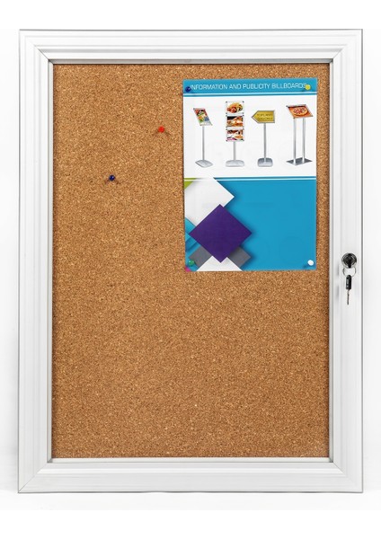 45 mm Mantar Zeminli Kilitli Ilan Panosu