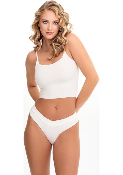 Kadın Çapraz Bel Lazer Kesim 5 Li Slip KTS4030 modelleri