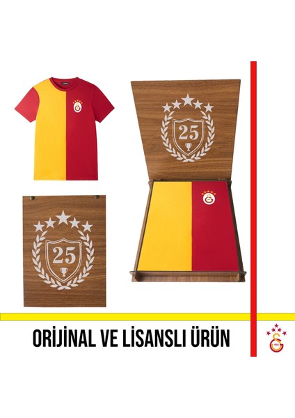 Lisanslı 5 Yıldızlı Yetişkin Tişört Şampiyonluk Özel Ahşap Kutulu