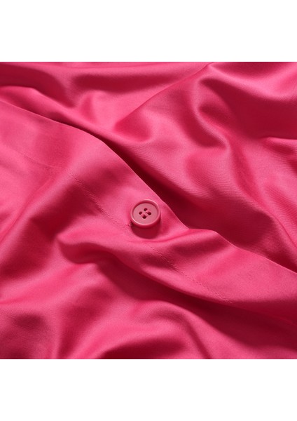 Solıd 300 Tc Çift Kişilik Pamuk Saten %100 Pamuk Saten Nevresim Seti 200X220 cm Fuşya indirimleri