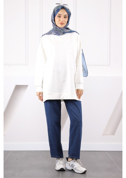 Krem Fiyonk Detaylı Modal Sweatshirt fiyatları