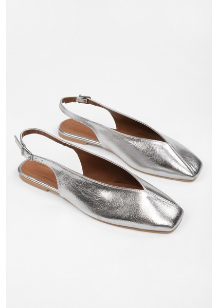 Kadın Noya Gümüş Parlak Babet