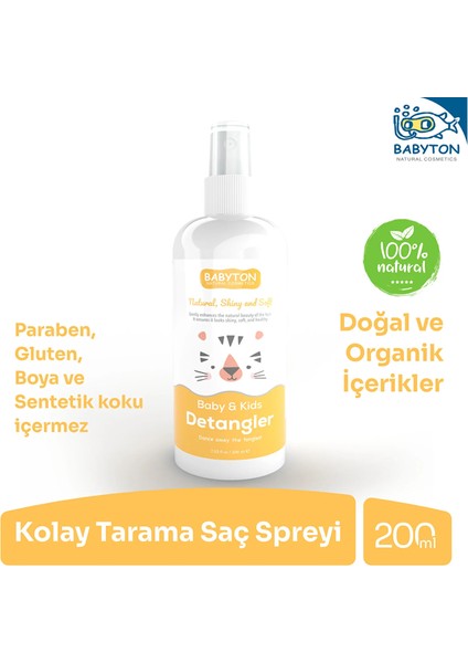Mbb E- Ticaret Babyton Bebek ve Çocuklar Için Kolay Tarama Saç Spreyi 200 ml