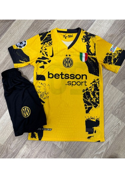 Dayıbalı Int 2024/25 Yeni Sezon Lautaro Martinez Alternatif Çocuk Forması 2'li Set (Yellow)