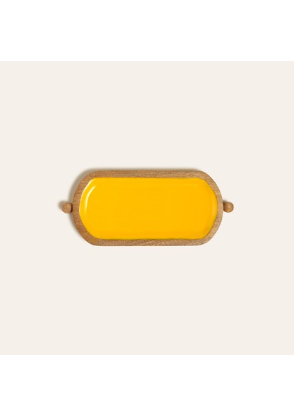 Lakrı Mango Ağacı Tepsi 31X14X2 cm Sarı