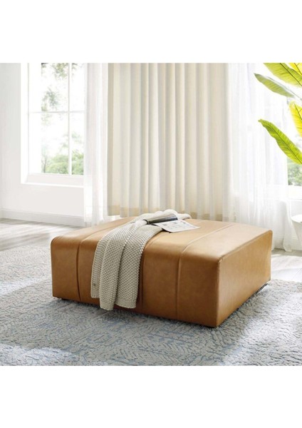 Lüx Suni Deri Kare Puf Taba 80*80CM