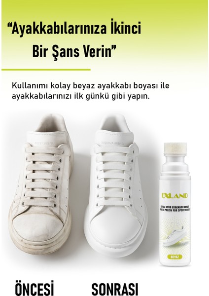 Beyaz Ayakkabı Boyası + 120 cm Beyaz Bağcık + Maskeleme Bandı 3'lü Ayakkabı Temizleme ve Yenileme Kiti fırsatları