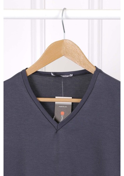 Füme V Yaka Kısa Kol T-Shirt fiyatları