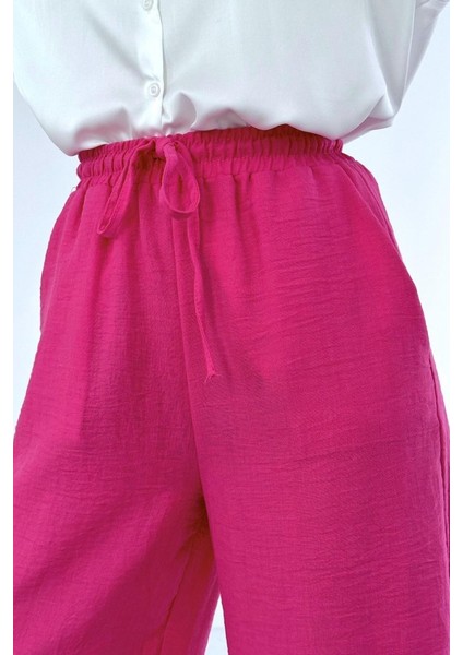 Fuşya Keten Pantolon