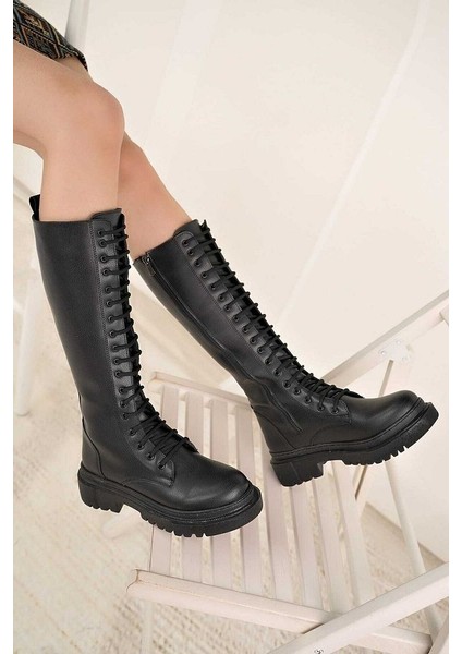 Siyah Cilt Uzun Boy Postal Çizme