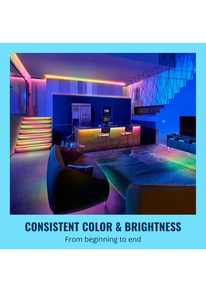 Rgbıc 10 Metre Akıllı LED Şerit (16 Milyon Renk, Wi-Fi Kontrollü) - Google Home, Alexa And Homekit