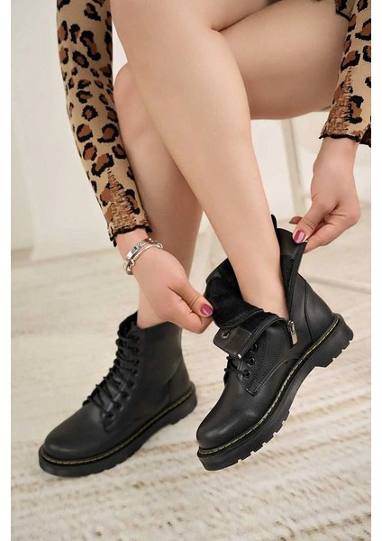 Siyah Rugan Martines Kauçuk Taban Bot fırsatları