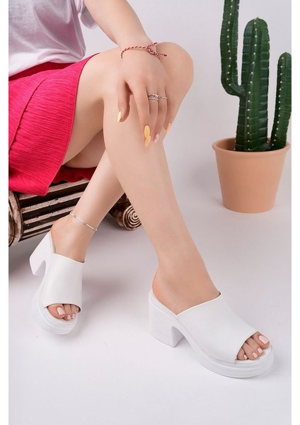 K-500 Trend Topuklu Şık Platform Terlik