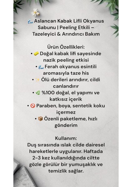 Doğal Kabak Lifli Sabun (Okyanus) 1 Adet fiyatları