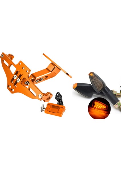 LED Dönüş Sinyalli Ayarlanabilir Motosiklet Plaka Tutucu, Yön Sinyali Çoğu Spor Motosikleti Için Uygundur