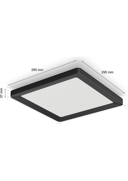 Hue Tento Siyah Sıva Üstü Rgb Akıllı LED Panel Tavan Armatürü 30X30CM 1340 Lumen