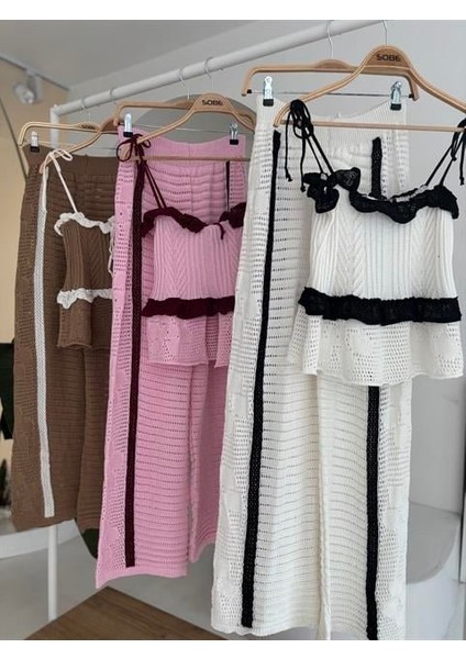 Askılı Bluz Pantolon Triko Takım 10114