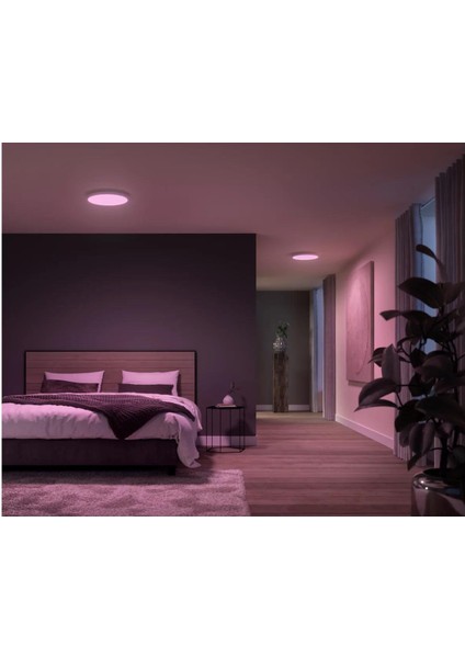 Hue Surimu Beyaz Sıva Üstü Rgb Akıllı LED Yuvarlak Panel Tavan Armatürü 40 cm Çapında 2850 Lumen indirimleri