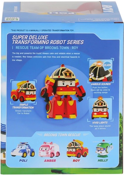Polı MRT-686 Sesli ve Işıklı Robocar Poli Büyük Transforming Robot Roy -Necotoys