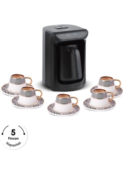Hatır Közde Türk Kahvesi ve Türk Kahve Makinesi Shiny Black 5 Fincan Kapasiteli Bol Köpüklü modelleri