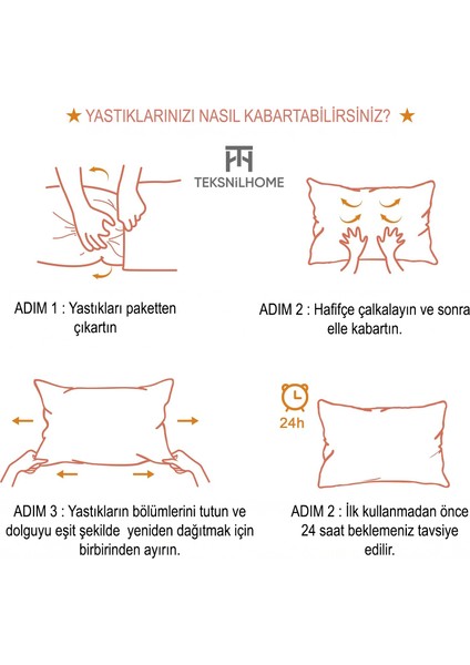 | 2 Adet 700 Gram Boncuk Silikon Yastık Içi , 50X70 Cm,tela Kumaş