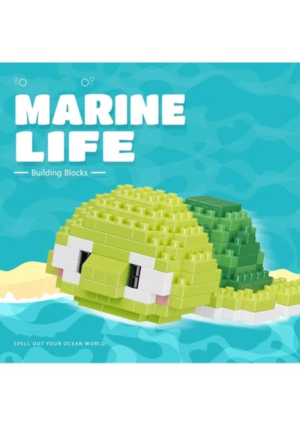 Bricks Sevimli Kaplumbağa Mini Blok Yapı Taşı Figür Marine Life