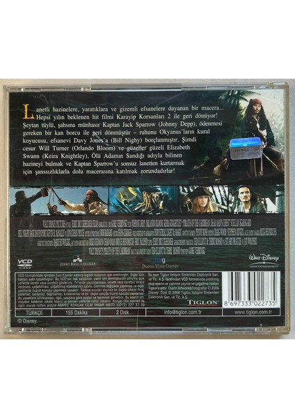 Karayip Korsanları Ölü Adamın Sandığı VCD (Orjnal Dönem Baskı Vcd) fiyatları