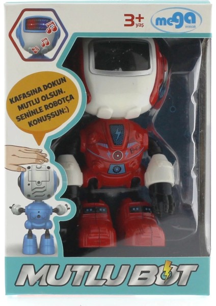 Dekoratif Sesli Işıklı Mini Sevimli Kırmızı Robot