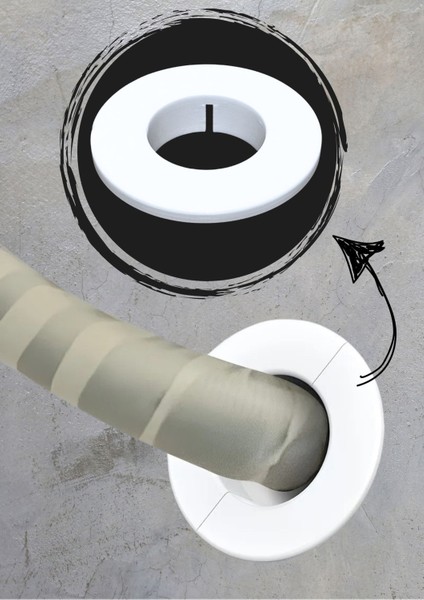 Elite Klima Borusu Delik Kapatma Dekoratif Boru Kapağı Plastik Çap 11 cm 1 Adet