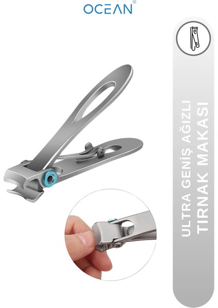 Ultra Geniş Ağızlı Paslanmaz Tırnak Makası Kalın - Mantarlı - Sert Tırnaklar İçin