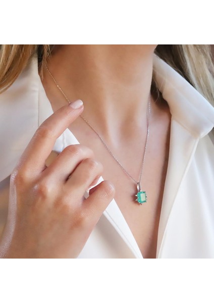 Paraiba Taşlı Kare Lotus Çiçeği Gümüş Set fırsatları