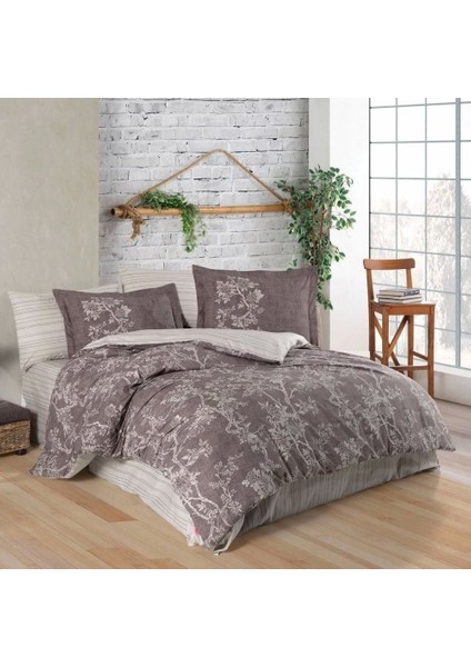 Hobby Çift Kişilik Poplin Nevresim Takımı Dream Kahve