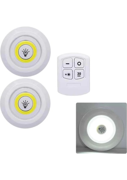 LED Lamba 3'lü Uzaktan Kumandalı Yapışkanlı