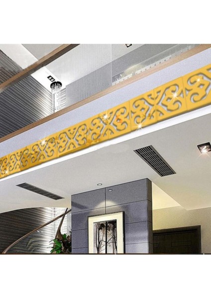 Elite Pleksi Süs Bordür 20 Adet Gold Motif Desenli Bordür Duvar Tavan Süsü 1 Adet